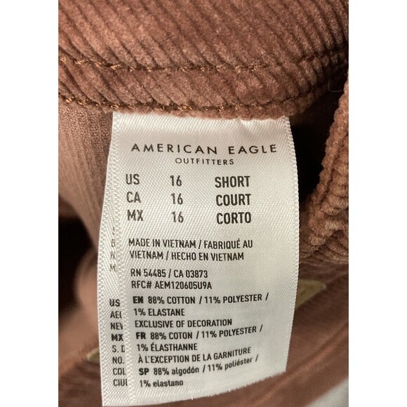 American Eagle Curvy Hi-Rise Corduroy Jeggings Size‎ 16 Short (33W) Buttonfly - Picture 5 of 6